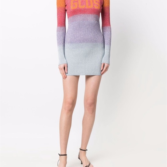 GCDS Ribbed Knit Bodycon Dress - Picture 8 of 9